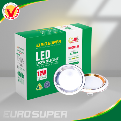 ĐÈN ÂM TRẦN ĐẾ ĐÚC VÀNH CONG VIỀN VÀNG 12W