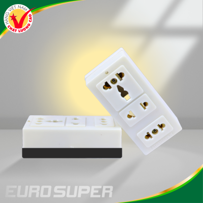 Ổ CẮM 3 CỬA A3S ĐẾ ĐEN 