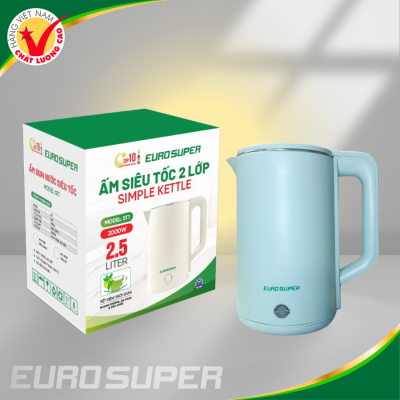 ẤM SIÊU TỐC 2 LỚP 2,5L SIMPLE KETTLE MÀU XANH 