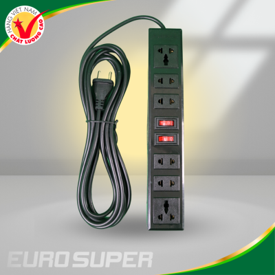 Ổ CẮM ĐA NĂNG 6 CỬA 2500W DÂY 5M MÀU ĐEN