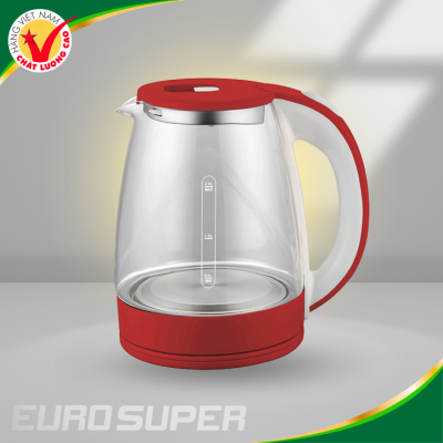 ẤM SIÊU TỐC THUỶ TINH 1.8L VIỀN ĐỎ 