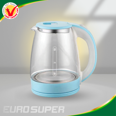 ẤM SIÊU TỐC THUỶ TINH 1.8L VIỀN XANH 