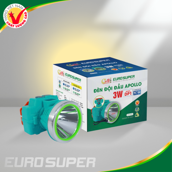 ĐÈN ĐỘI ĐẦU APOLLO XANH NGỌC ES 3W
