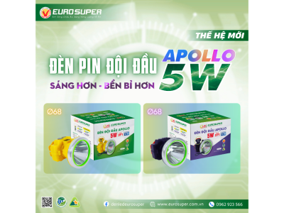 ĐÈN PIN ĐỘI ĐẦU APOLLO 5W THẾ HỆ MỚI - TIỆN LỢI MỌI NƠI, SÁNG NGỜI MỌI LÚC