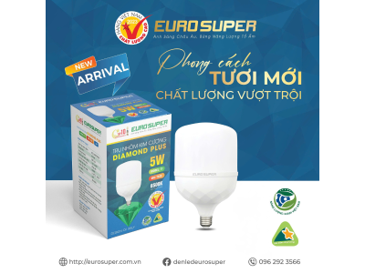  PHONG CÁCH TƯƠI MỚI CÙNG ĐÈN LED TRỤ NHÔM KIM CƯƠNG DIAMOND PLUS EUROSUPER