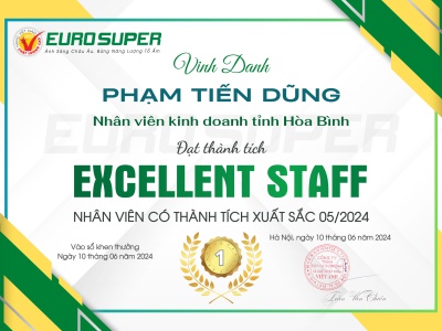 VINH DANH NHÂN VIÊN CÓ THÀNH TÍCH XUẤT SẮC THÁNG 05/2024